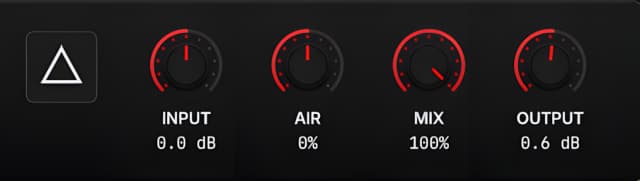 MetalGuitarEQ balance section featuring Air and Mix controls