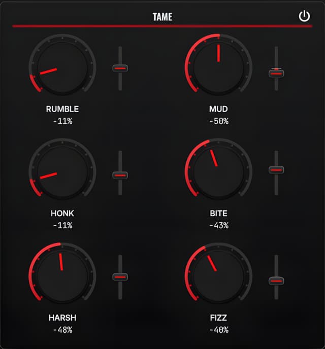 MetalGuitarEQ Tame control section